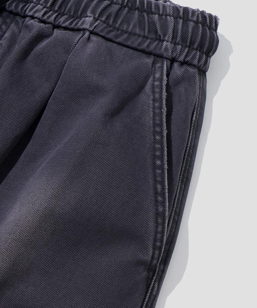 AGOD Vintage Washed Elastic Waist Cargo Pants [Charcoal]