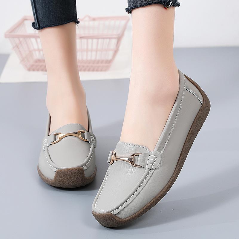 Women Moccasins Leather Shoes Driving Comfort Flats Casual Nurse Loafers Walking Minimalist Summer Maternity Shoes for Girl