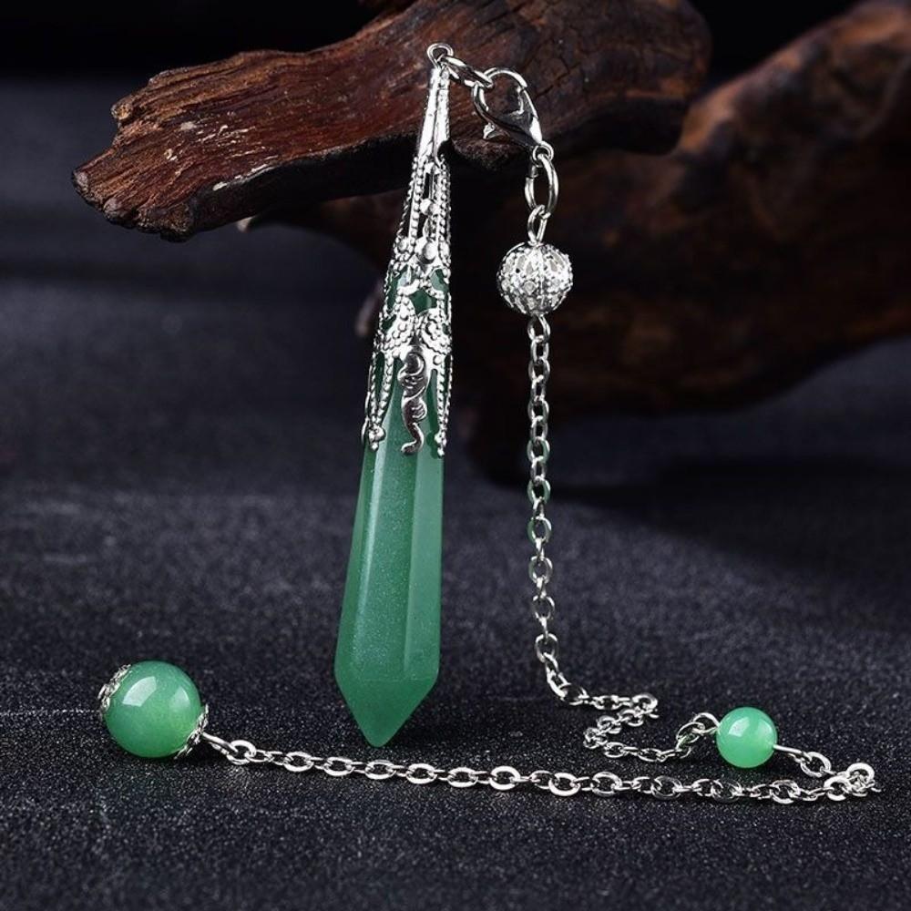 Energy Natural Crystal Pendulums Hexagon Cone Witch Spiritual Pendulos  Jewelry Gift