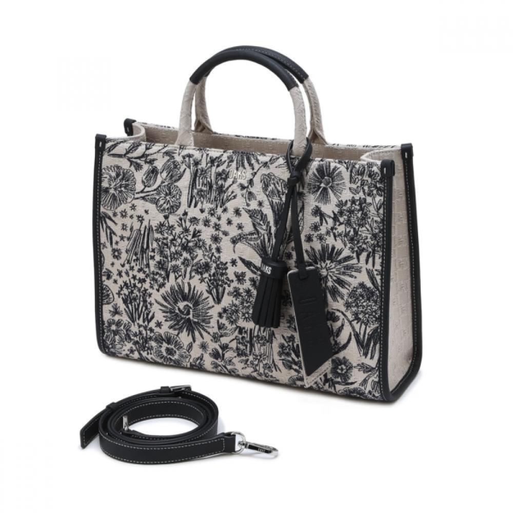 Daks Navy Flower Embroidery Jacquard Large Tote Bag Dcba5f655n2