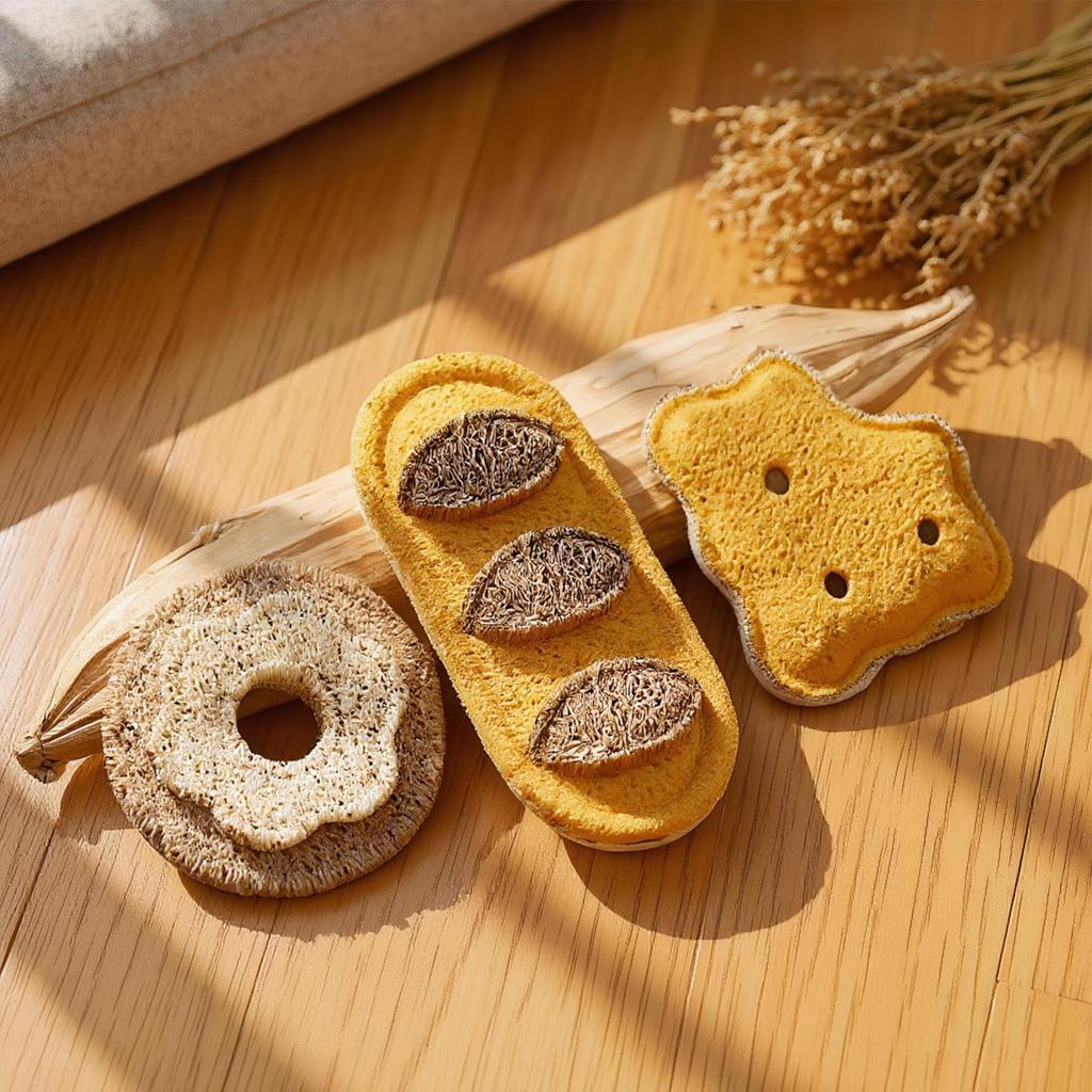 Игрушки для прорезывания зубов у котят, очистка зубов, обогащение, 3 штуки, форма хлеба, игрушки для кусания кошек для умственной стимуляции, тренировка жевания