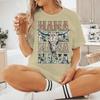 Cowboy Style Mama Print Women T Shirts Fashion Short Sleeve Crewneck Mommy Streetwear Vintage Mothers Day Tshirts Gifts