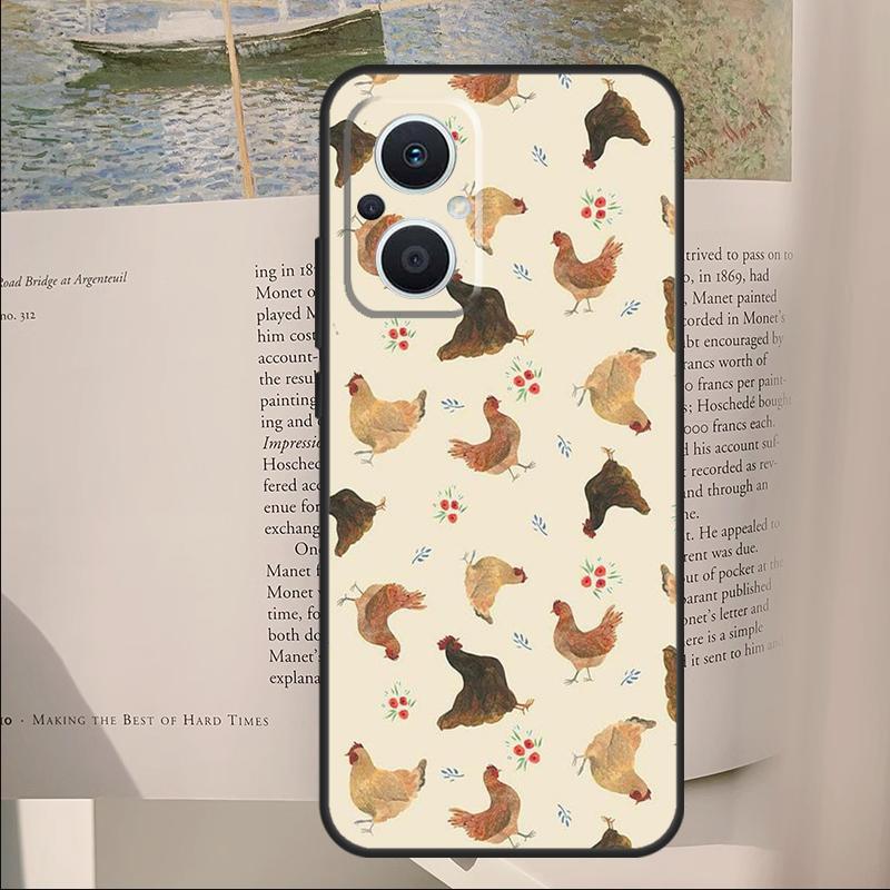 Чехол с рисунком цыпленка для OPPO Reno 7 8 Lite 11F 12F 13F 14F 10 11 12 13 14 Pro Чехол для OPPO Find X6 X8 X9 Pro