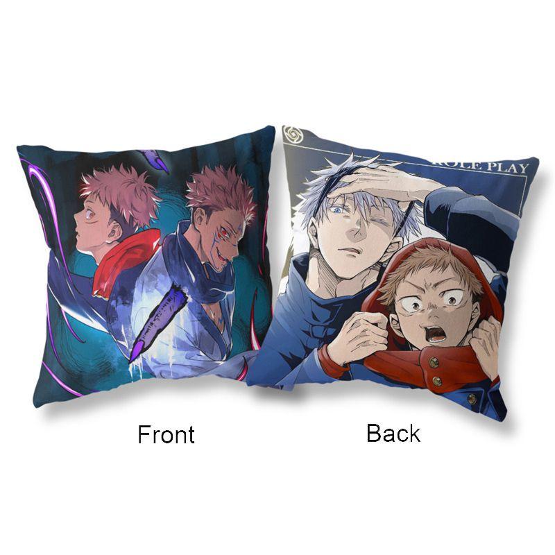 Красочная наволочка 45x45см Jujutsu Kaisen с яркой многоцветной двусторонней печатью для дивана