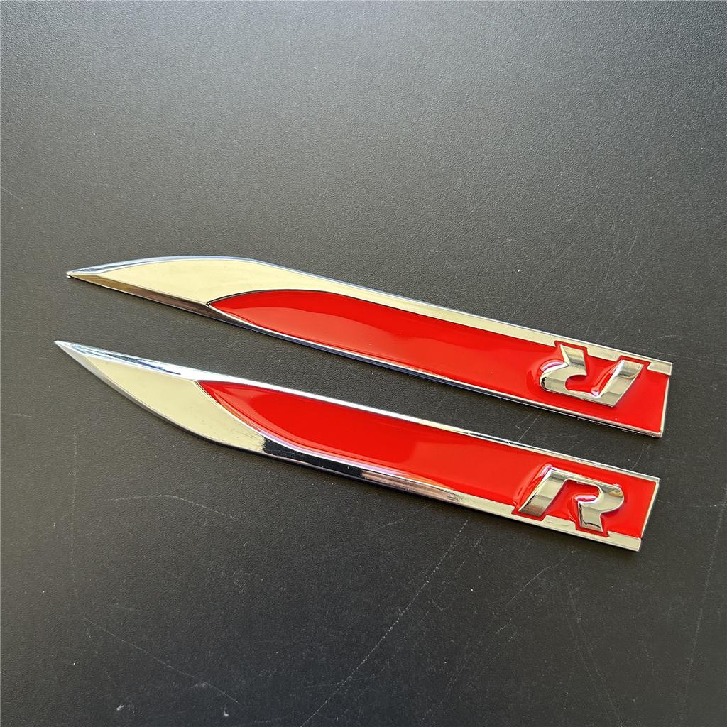 2 шт./компл. наклейка на боковое крыло автомобиля с логотипом R, подходит для GTI Polo Golf 5 6 7 MK8 Touareg Passat b6