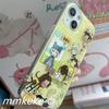 Японский Аниме Мультфильм Милая Девочка Желтый Горошек Креативный Чехол для Телефона Для iPhone 17 AIR 16 15 14 13 12 11 Pro Max Plus Y2K Чехол