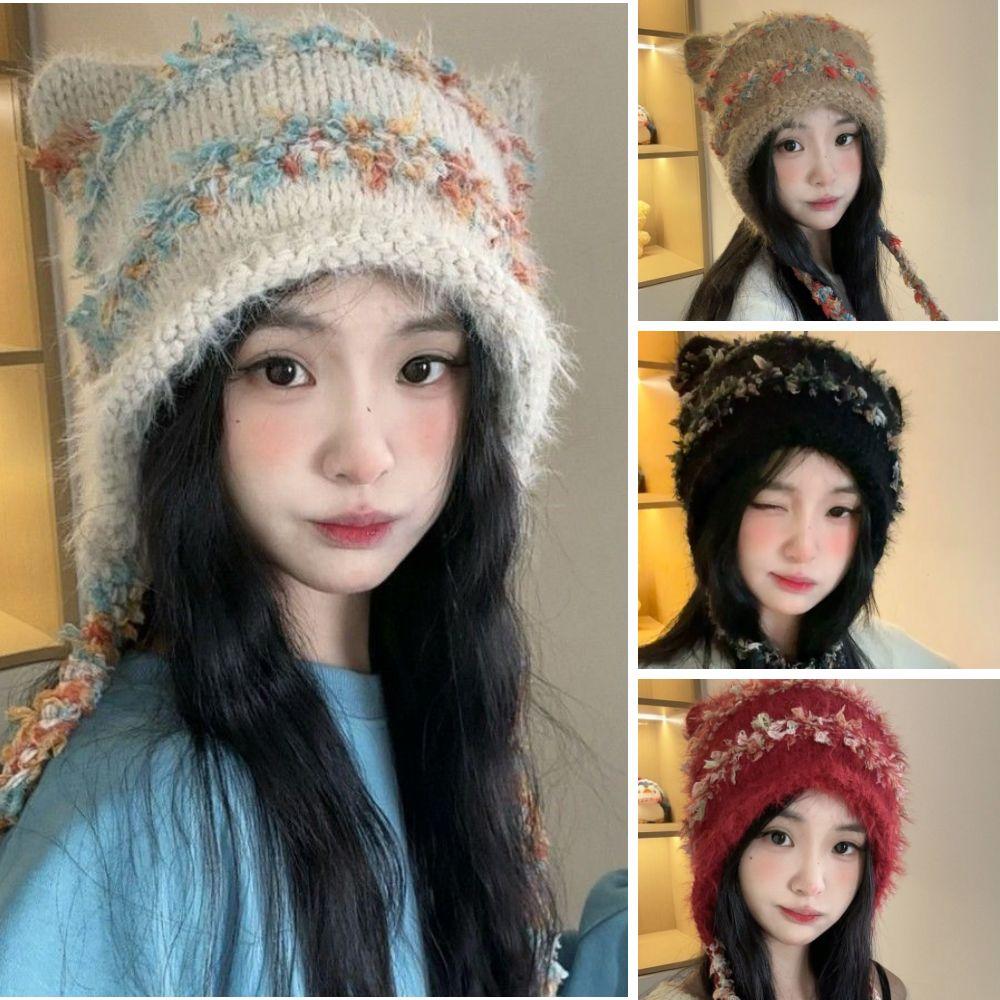 Thickened Knitted Cap Warm Beanie Hats Fashion Winter Hat Winter