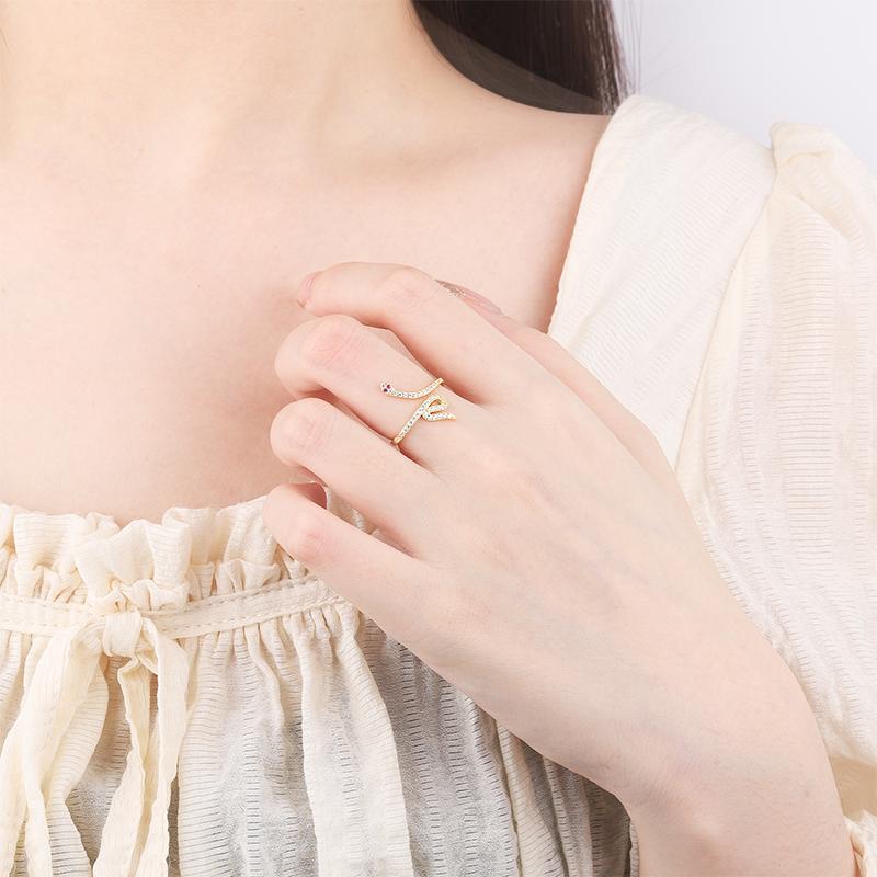 Креативное желтое змеевидное кольцо, серебро 925 пробы, женское кольцо, модное кольцо со змеей, вечерние ювелирные изделия, ювелирные изделия из стерлингового серебра, подарок на годовщину