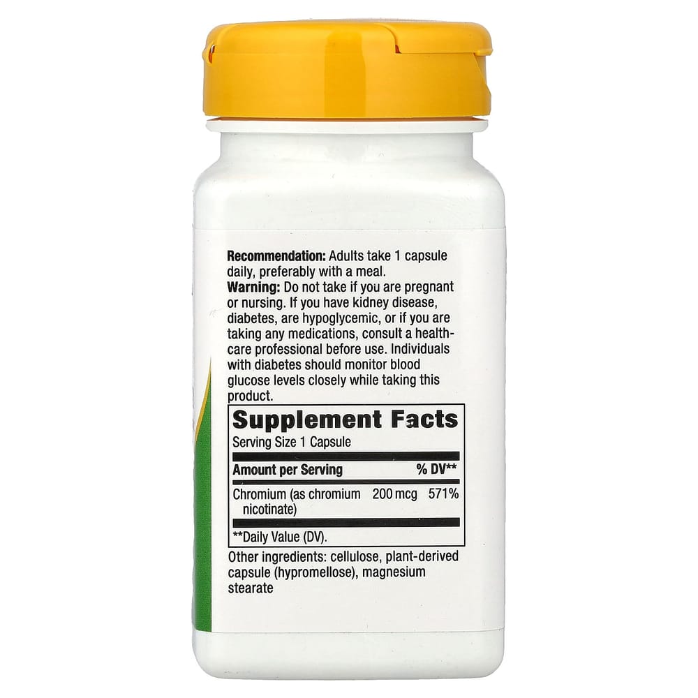 Nature's Way GTF Chromium 200mcg Vegetarian Capsules, 100 Tablets