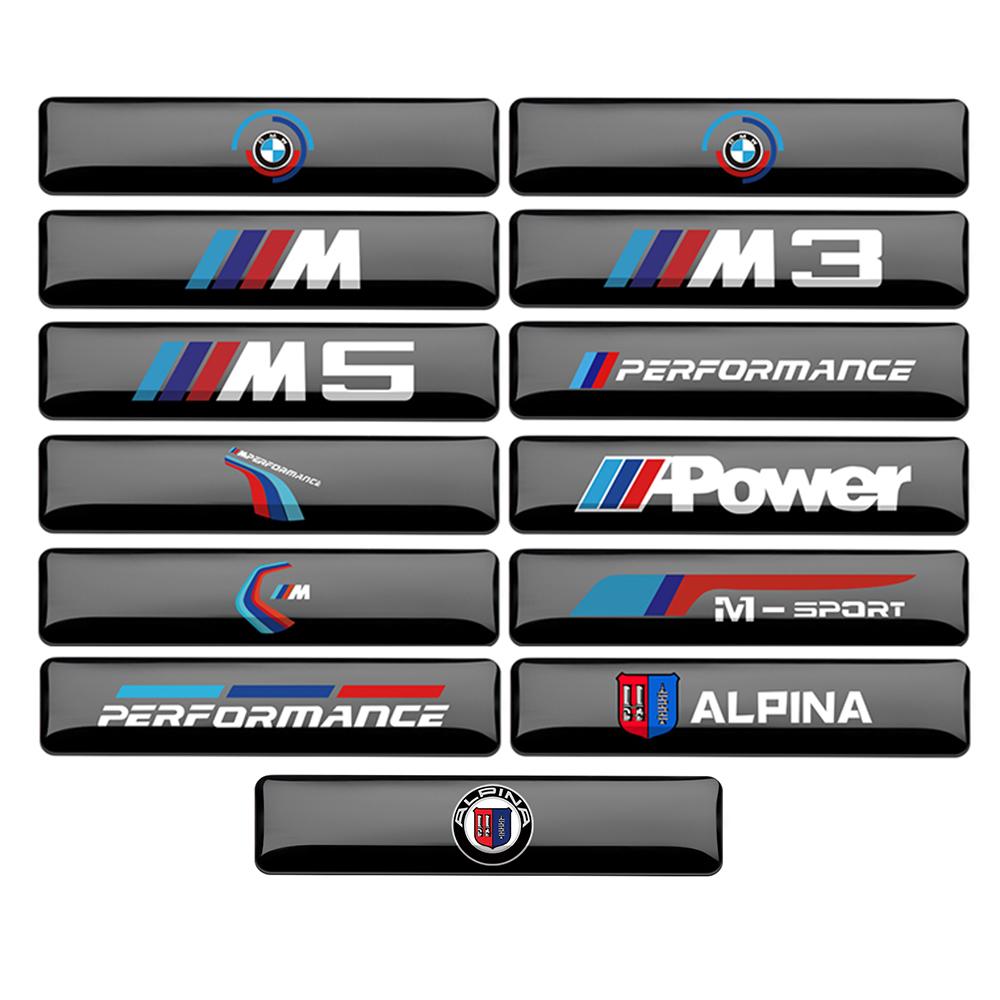 10pcs 3D Epoxy Car Interior Exterior Decoration Stickers for BMW 50th Motorsport M Performance M3 M4 M5 Power Alpina Badge LOGO LK5