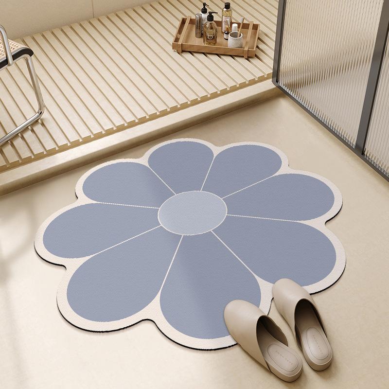 Маленький и свежий цветочный коврик для ванной комнаты, противоскользящий коврик для раковины, впитывающий воду коврик для пола на дверь туалета, диатомовый грязевой коврик