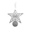 Christmas Friendship Charm Gift Metal Hanging Snowflake/Star/Round/Snowman Shaped Decoration with Blessing Inscription Love for Friend Family