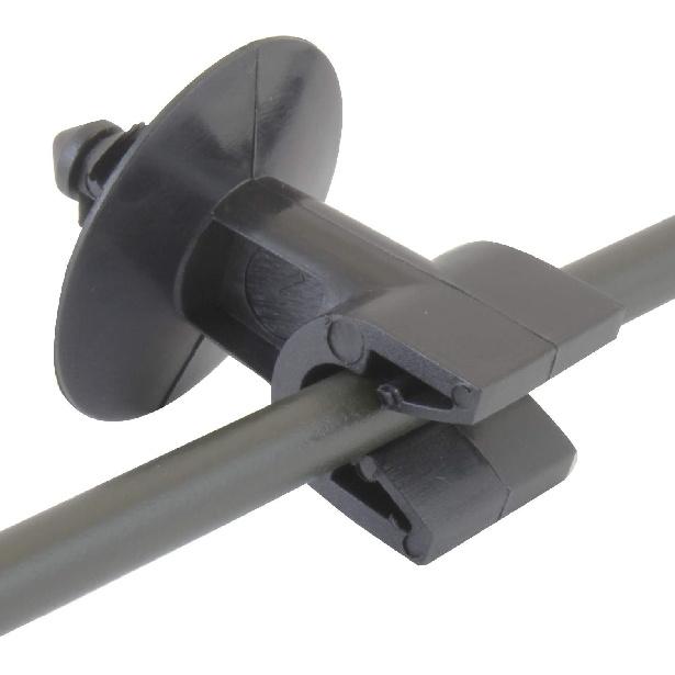 Black Nylon 1/4 Brake Line Mounting Clip - Single Slot - Bag of 10 - Premium