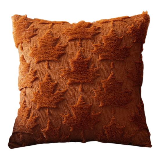 Decorative Pillow Case Embroidery Maple Leaves Pumpkin Pattern Pillow Cover Removable Easy To Clean Washable Throw Pillow Case