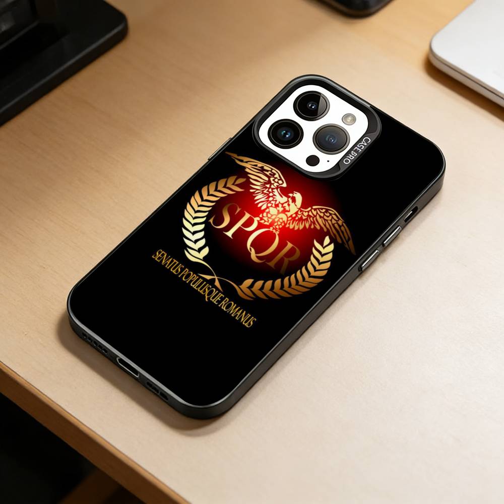SPQR R-Roman Empire SPQR Phone Case For iPhone 17,16,15,14,13,12,11 Plus,Pro Max,XS,Colorful Silver Black Cover