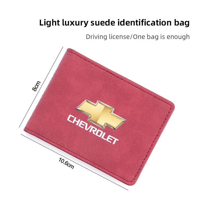 Car Driver License Cover Suede Leather Credit Card Holder For Chevrolet Cruze Groove Volt Lacetti Trax Niva Orlando kalos Tahoe