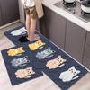 Мягкий нескользящий коврик для кухни/ванной комнаты с кошачьим принтом — прочный, легко чистится — различные размеры