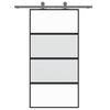 Vidaxl Drzwi Przesuwne, Czarne, 102,5X205Cm, Szkło Hartowane Aluminium