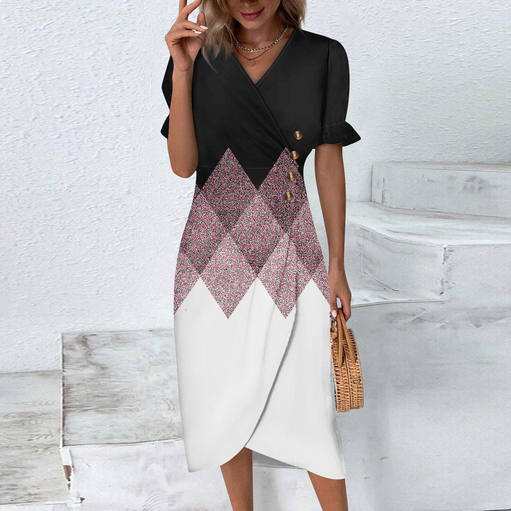 Пляжные платья для женщин, весна-лето, элегантное платье с запахом и V-образным вырезом в стиле бохо, струящееся гавайское платье макси с рюшами