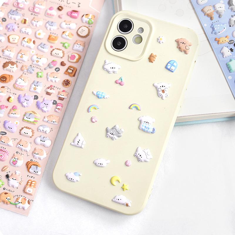 Kawaii Мини Животные Мультфильм 3D Пушистые Наклейки Милый Diy Журнал Чехол Для Телефона Канцелярские Наклейки Diy Украшения Наклейки