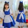 Halloween Children's Costume Blue Alice Maid Dress Pastoral Princess Dress Girls Dress Table Performance Costume