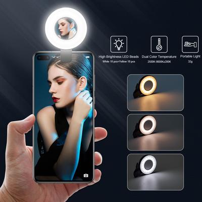 Магнитная клипса для смартфона, светодиодная кольцевая подсветка для селфи, заполняющий свет для мобильного телефона, подсветка для телефона, перезаряжаемая