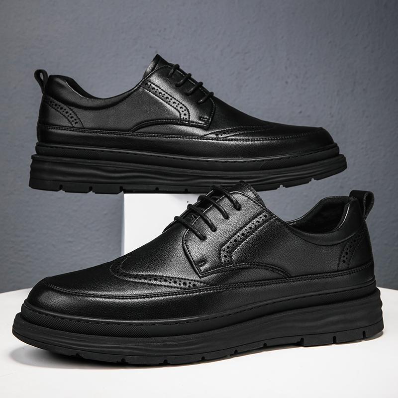 Классические мужские туфли из натуральной кожи, роскошные брендовые мужские туфли-оксфорды, универсальная обувь на платформе, броги, новые британские повседневные кроссовки