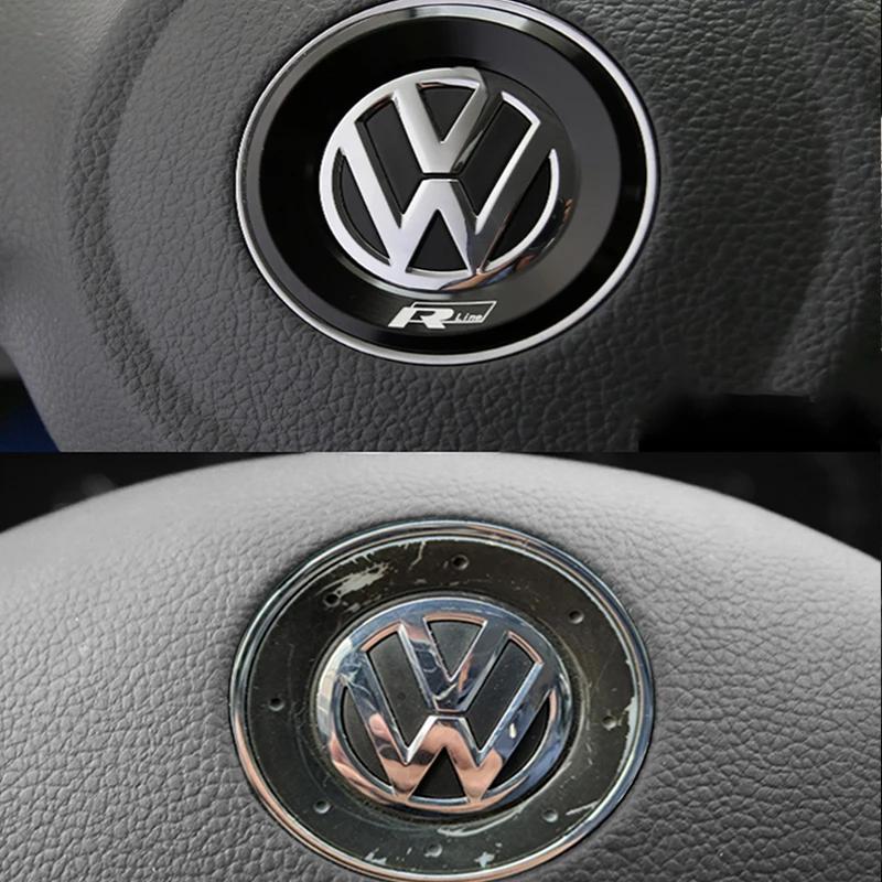 Для VOLKSWAGEN VW Руль Автомобиля Авто Эмблема Наклейка Аксессуары Для Volkswagen VW R-line GTI R Polo Golf Touareg Passat Mag