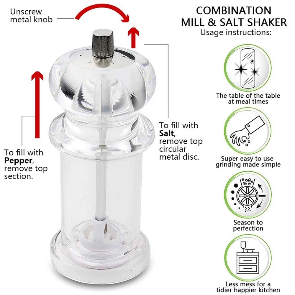 1 шт. Акриловые солонки и перечницы Портативный кухонный инструмент Прочная перечница