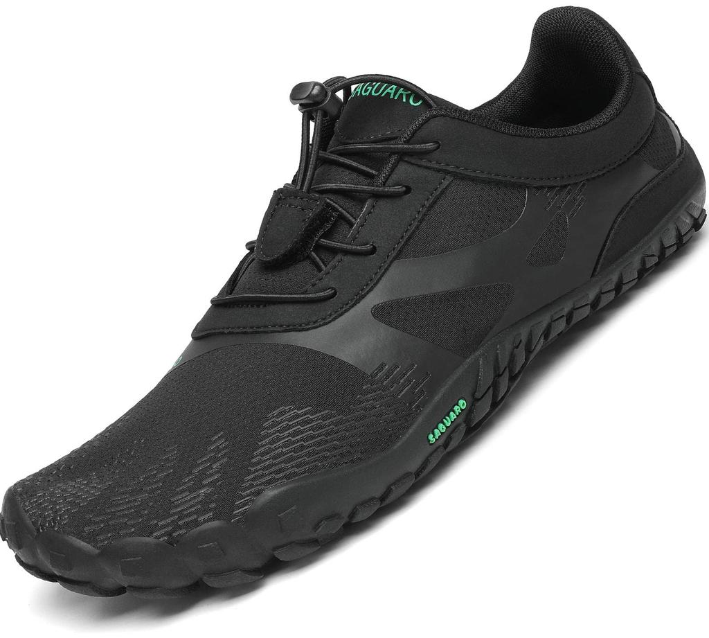 Barefoot Running Shoes Portable Fitness Shoes Flexible Ultra Light Breathable Black 054 [SAGUARO] 25.5 Cm,
