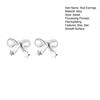 1 пара женских сережек-гвоздиков в форме звезды и банта, однотонные, из сплава с гальваническим покрытием, гладкая поверхность, легкие серьги-гвоздики для особых случаев и повседневной носки