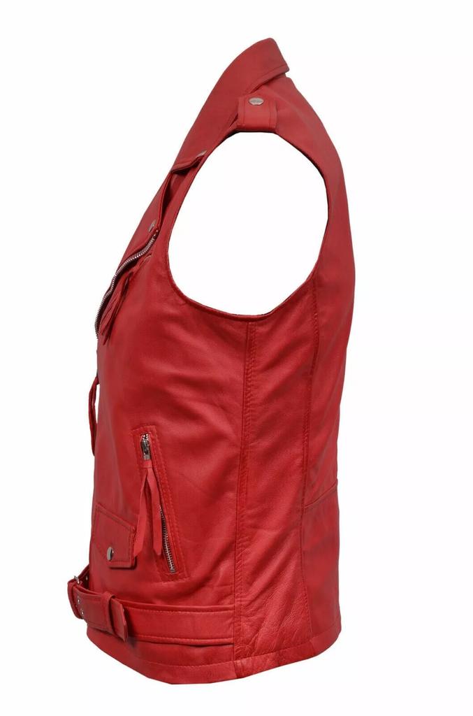 Новый 100% натуральный кожаный красный жилет на пуговицах в стиле вестерн, пальто, куртка из овчины для мужчин