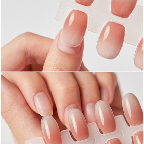 Ohora Sunrise Gel Nail 30p Set Short Round Square, Gradient + Syrup Color, 1 Set