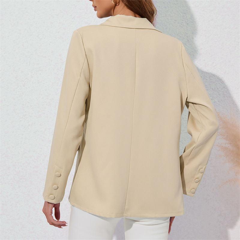 Маленький костюм женская одежда длинный рукав новый отложной воротник однотонная куртка