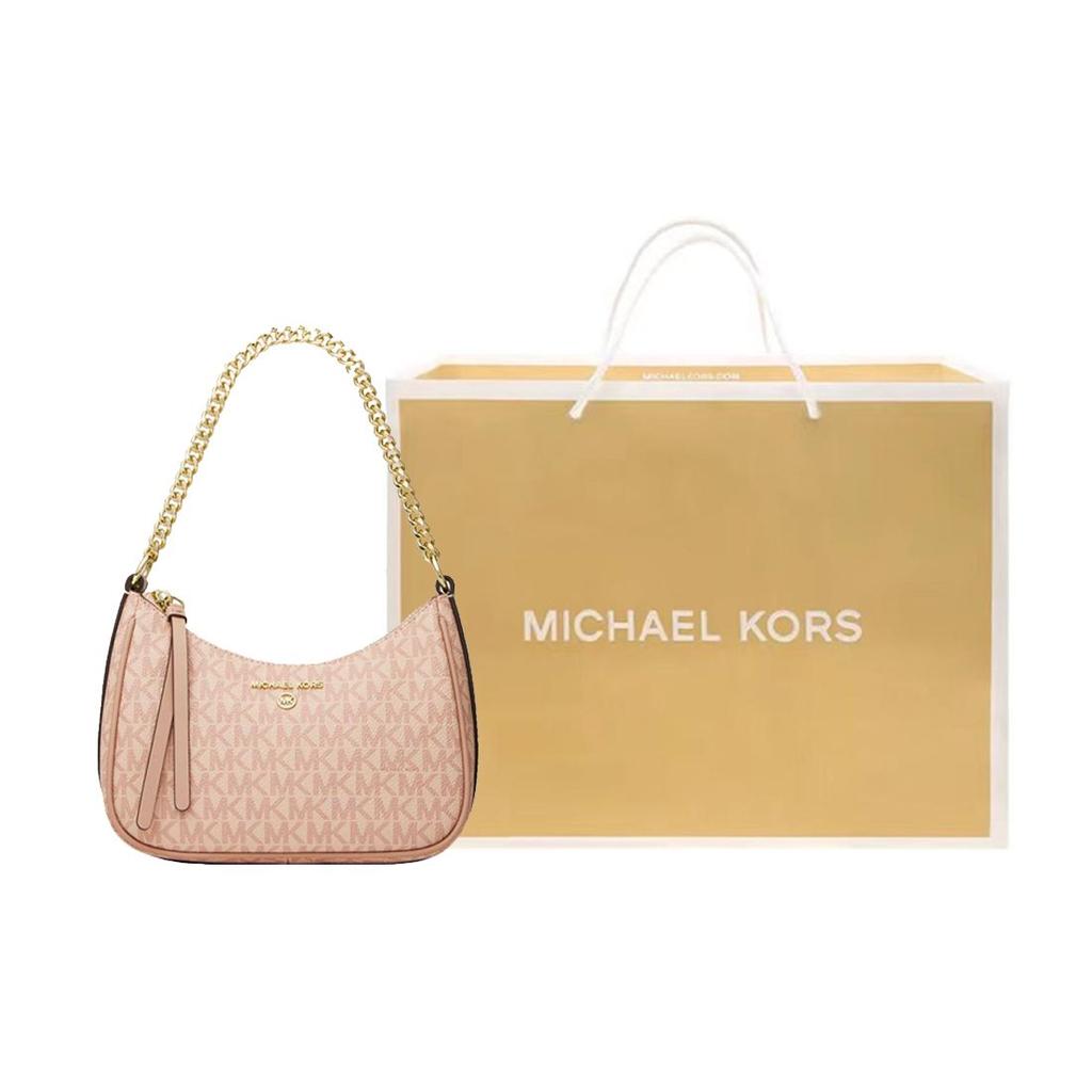 Michael Kors MK Jet Set Charm Монограмма Винтажный Элегантный Логотип Холст с Кожаной Сумка на Плечо Женская Сумка на Плечо Балетный Розовый 32H1GT9C1B-BALLET