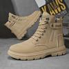 Fashion Men's Works Boots Spring Autumn Anti-slip Waterproof Male Sneakers Desert Tactical Boots Outdoor Travel Wear-resistant Man Shoes