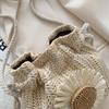Summer Straw Bucket Bag For Women Knitted Beach Bag Bohemia Small Crossbody Bag Vacation Shoulder Bags