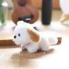 Dog Animal Stuffed Keychain Wagging Tail Short Fur Plush Toy Bag Decor Accessory