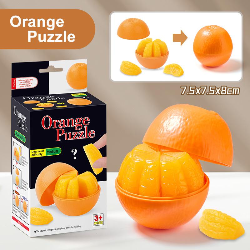 New 3D Puzzle Orange Sea Urchin Garlic Assembly Toy Logical Reasoning Hands-on Brainpower Puzzle Assembly Children's Puzzle Toys