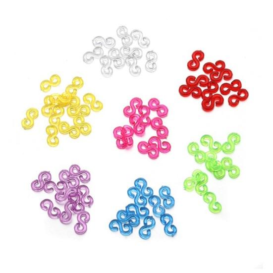 Радужные аксессуары, 500 шт./компл., эластичные резинки, ювелирные изделия «сделай сам», S-образные пряжки для надежно сплетенных браслетов