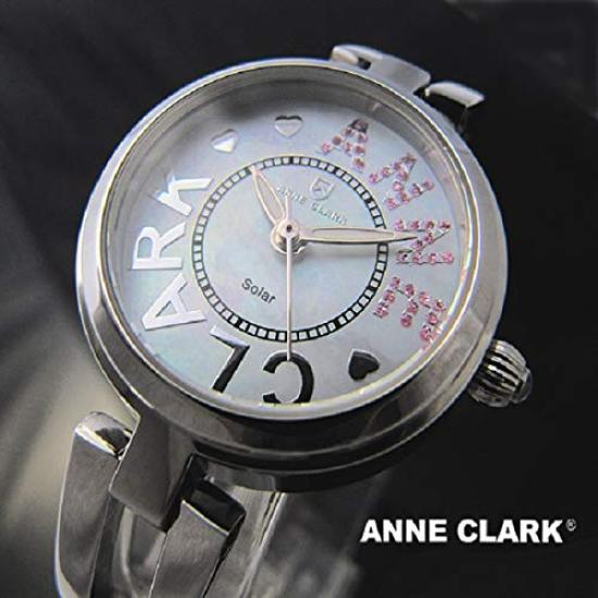 ANNE CLARK Солнечные часы, не требующие замены батареи, полностью из нержавеющей стали, с натуральным перламутром, серебристые, экологичные, женские, с питанием, необходимые, материал, безопасный для кожи, циферблат, цвет,