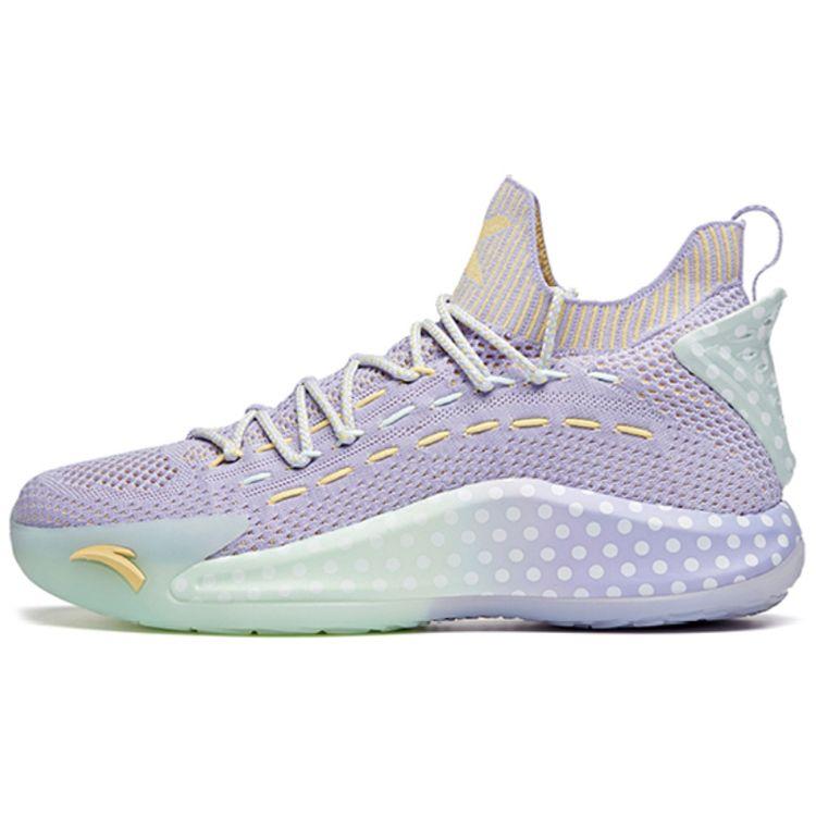 Anta KT5 Удобные амортизирующие нескользящие износостойкие баскетбольные кроссовки средней высоты мужские кроссовки фиолетовые 112021102-7
