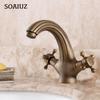 Copper Basin Faucet Cold Hot Washbasin Faucet Toilet Stage Basin Double Archaize Faucet