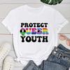 (Premium T-shirt)New Lgbt Protect Queer Youth Letter Print T-Shirt Women'S Fashion Casual Summer Cool Shirs Female Lgbt Tops