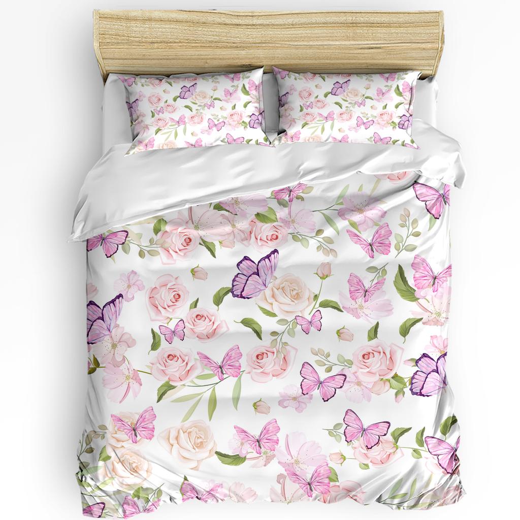 Vintage Flower Leaf Abstract 3pcs Bedding Set For Double Bed Home Textile Duvet Cover Quilt Cover Pillowcase