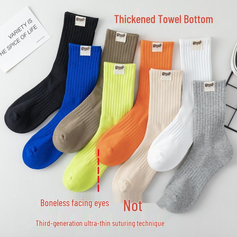 Унисекс трендовые носки для скейтборда Cityboy средней длины - Толстая махровая подошва, уличный стиль, хлопковая ткань