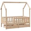 VidaXL Cadre de lit pour enfant et tiroirs 80x160cm bois de pin massif, lit pour enfant, lit simple pour enfant, lit maison 3302041