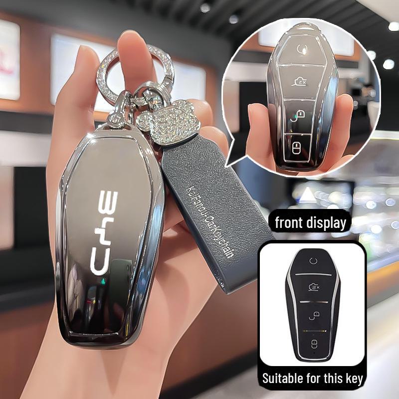 Совместим с чехлами для ключей BYD: Песня, Цинь, L, Юань Плюс, Дельфин, Хань EV, Тан Про, Чайка, Разрушитель 05, Морской котик.