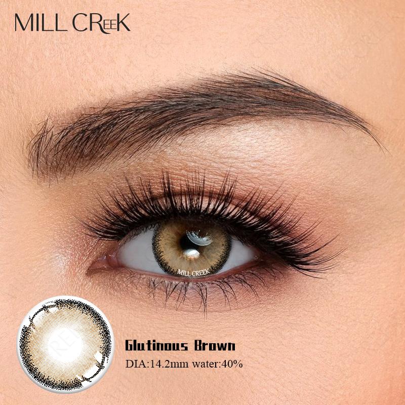 Цветные контактные линзы Mill Creek, 1 пара/2 шт., серые, натуральные, ежедневные, круглые, мягкие линзы 0 класса, цветные косметические контактные линзы для ежегодного использования