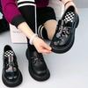 Мягкие кожаные мокасины женские туфли на платформе-маффин женские новые весенние туфли 2025 года в британском стиле с одной педалью маленькие кожаные туфли детские